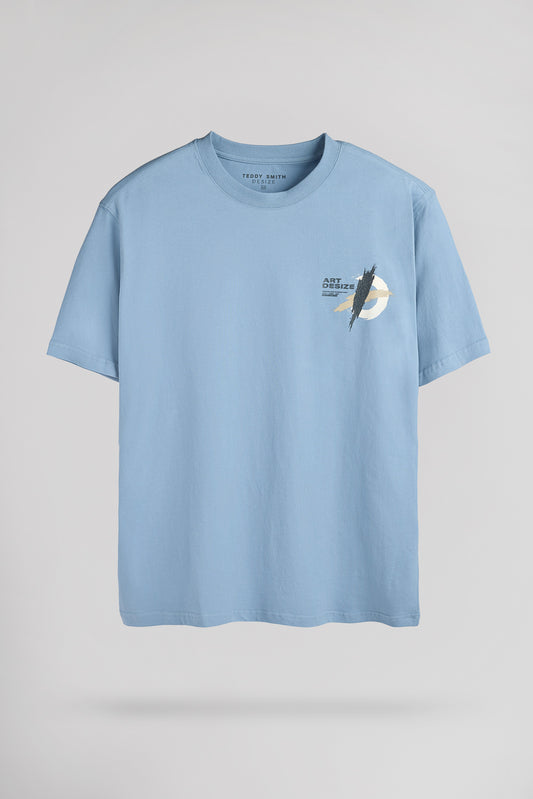 Achat T-shirt ample T-STOCK MC BLEU GRIS