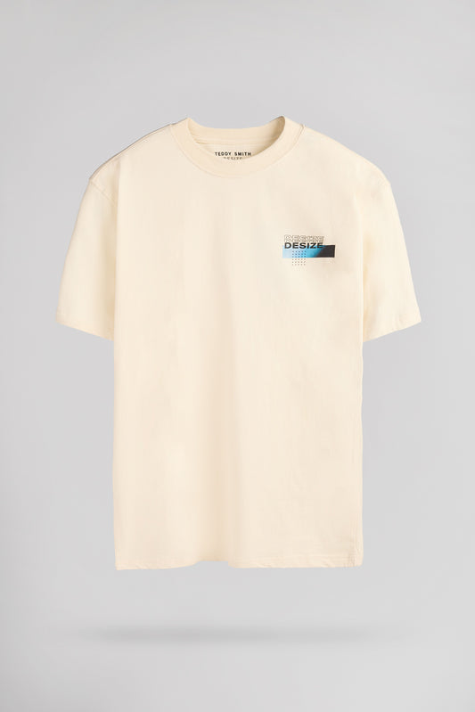 Achat T-shirt ample T-AUGUST MC CREAM
