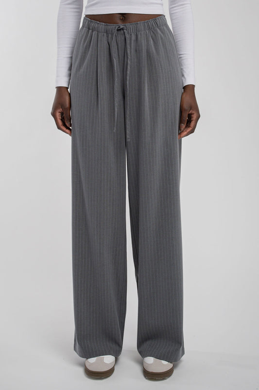 Achat Pantalon large fines rayures P-LENY ANTHRACITE CHINE