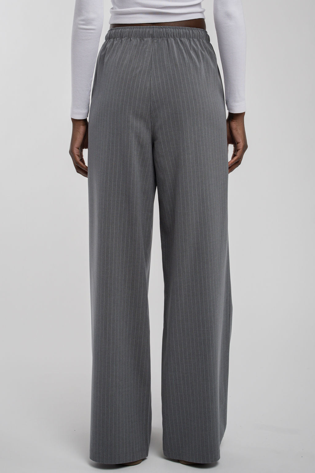 Pantalon large fines rayures P-LENY ANTHRACITE CHINE