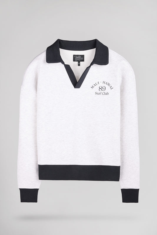 Achat Sweat col polo S-DOLL WHITE MELANGE - Teddy Smith