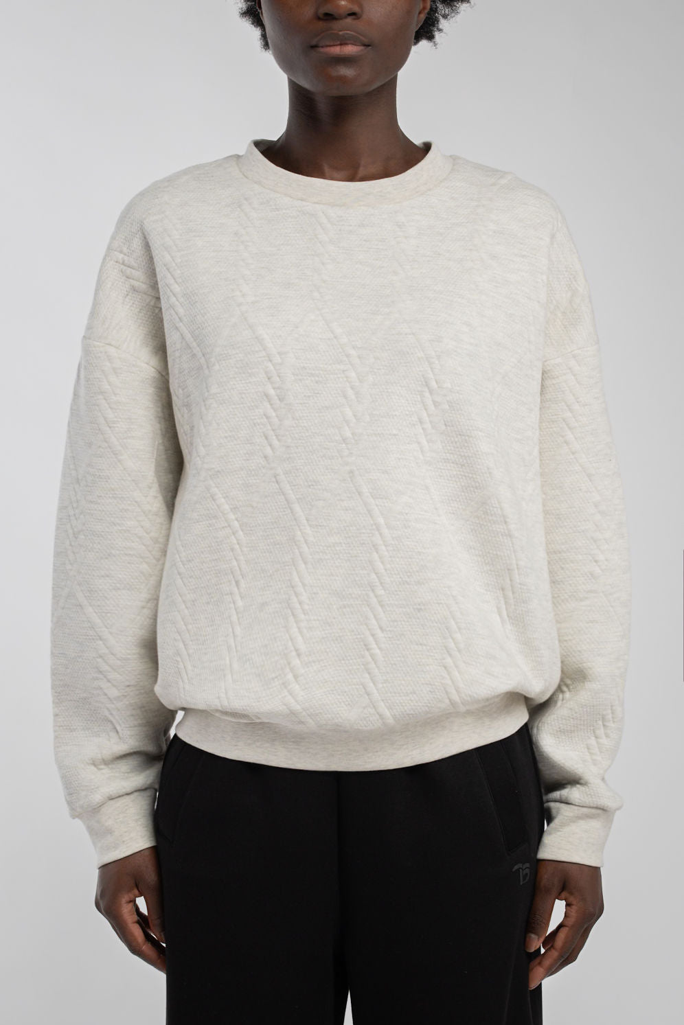 Sweat molleton oversize S-ROSA RC BLANC IVOIRE CHINE