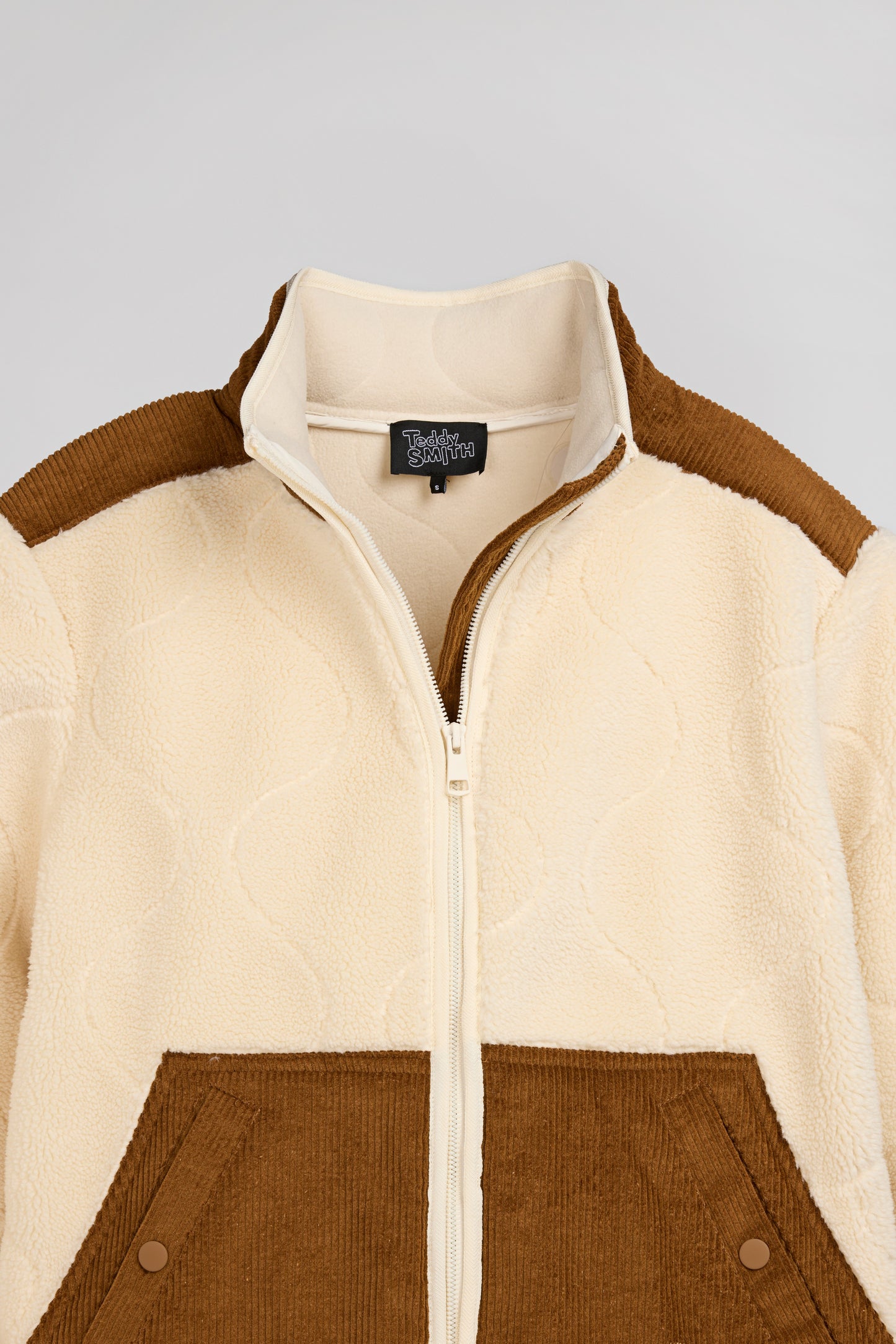 Blouson sherpa zippé B-SHYRA MIDDLE WHITE