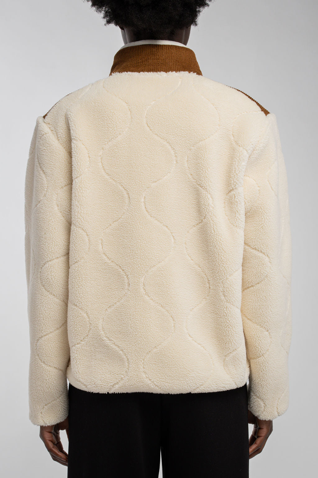 Blouson sherpa zippé B-SHYRA MIDDLE WHITE
