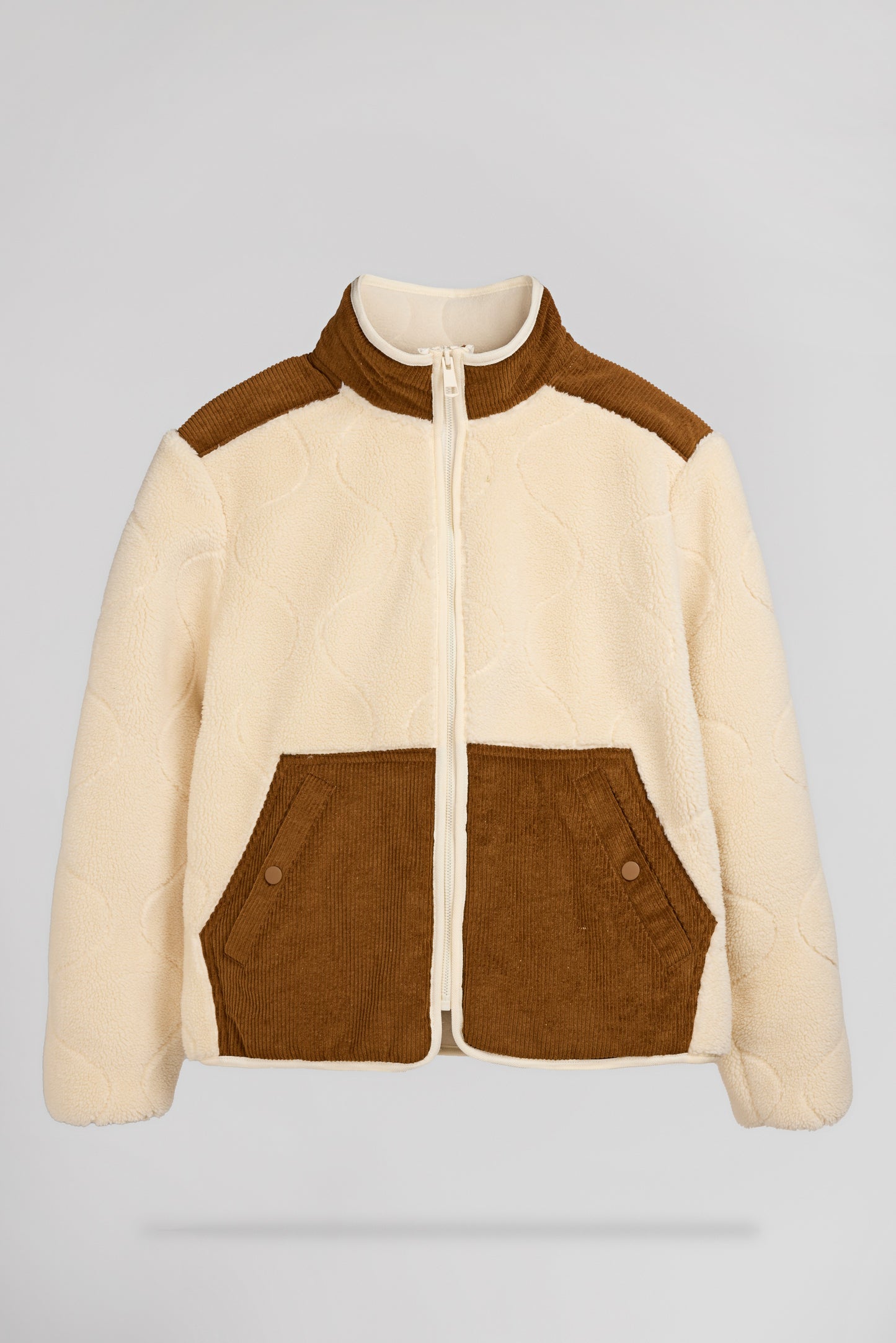 Blouson sherpa zippé B-SHYRA MIDDLE WHITE
