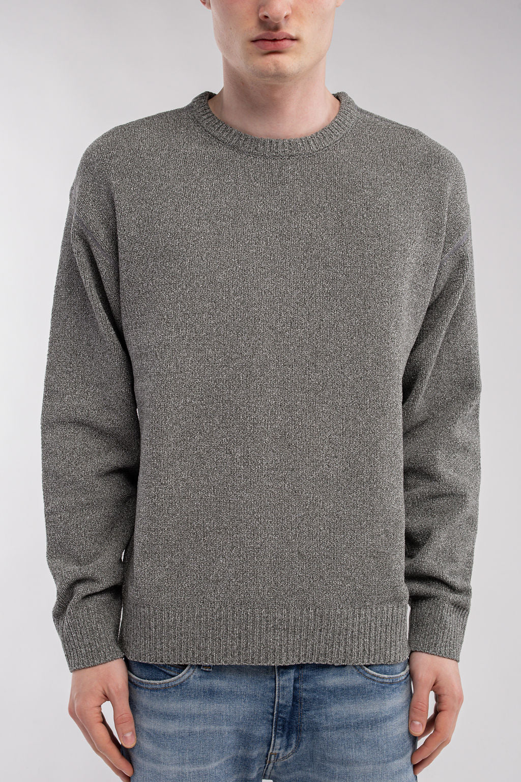 Pull col rond P-RUIZ MELANGE BLACK