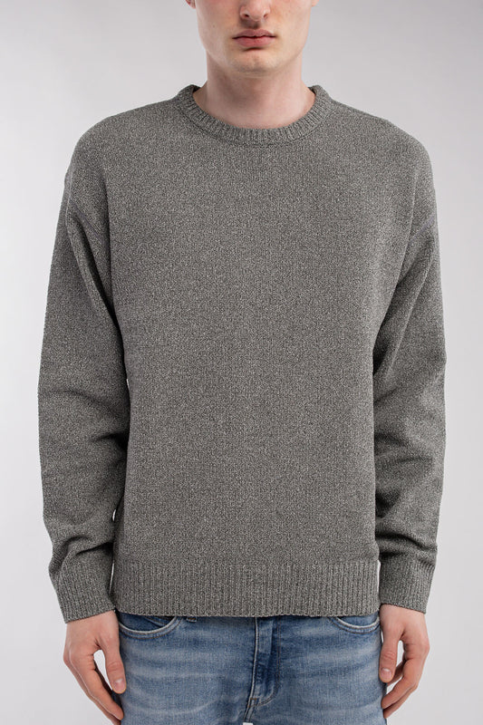 Achat Pull col rond P-RUIZ MELANGE BLACK
