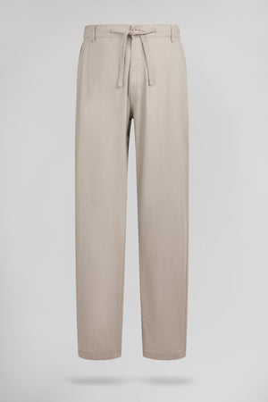 Pantalon coton et lin P-LINEN CHINO BEIGE - Teddy Smith