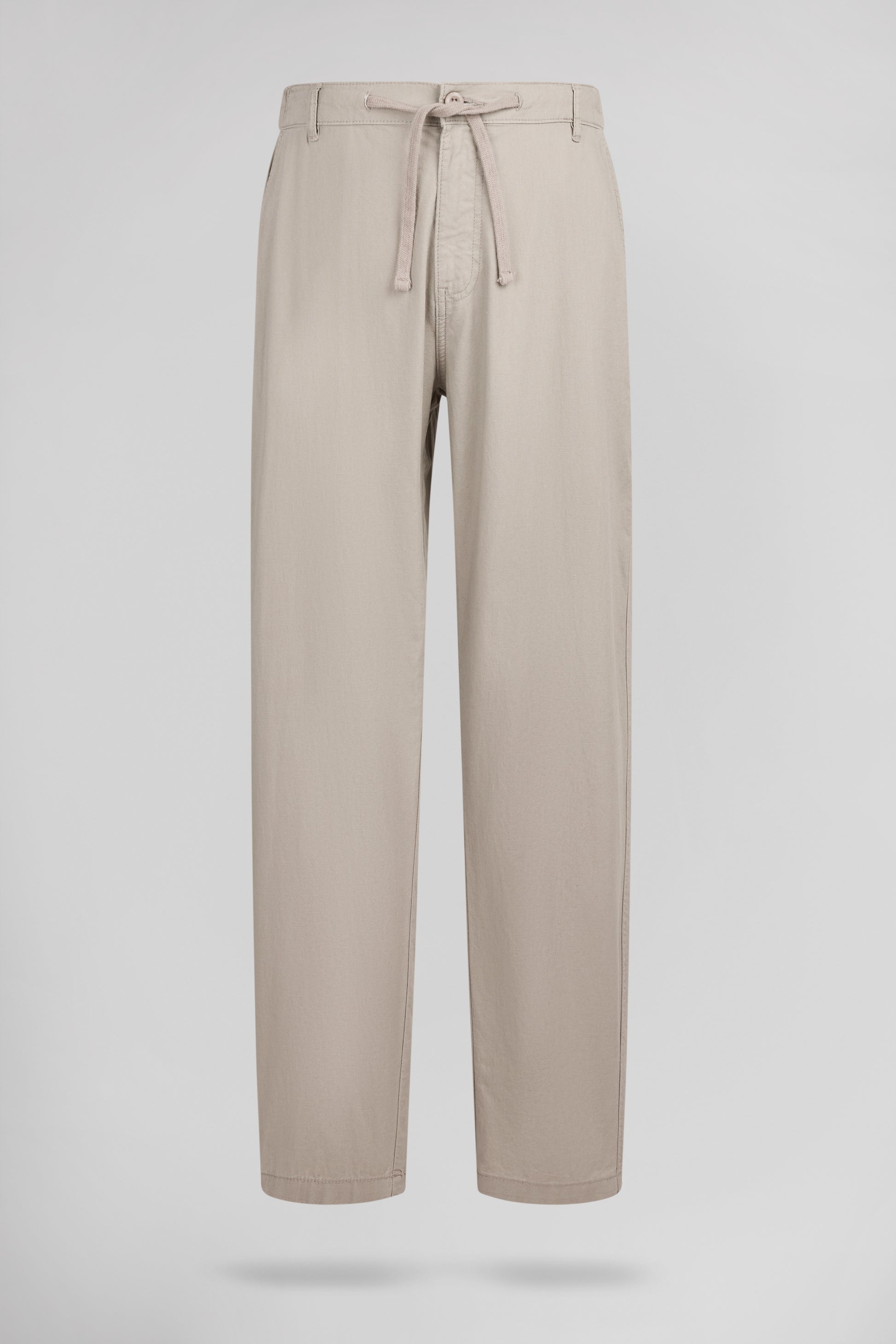 Pantalon coton et lin P-LINEN CHINO BEIGE - Teddy Smith