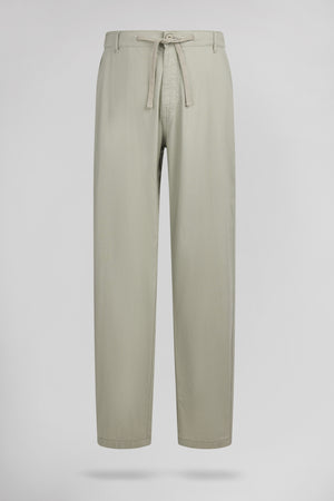 Pantalon coton et lin P-LINEN CHINO BLEACH KAKI - Teddy Smith