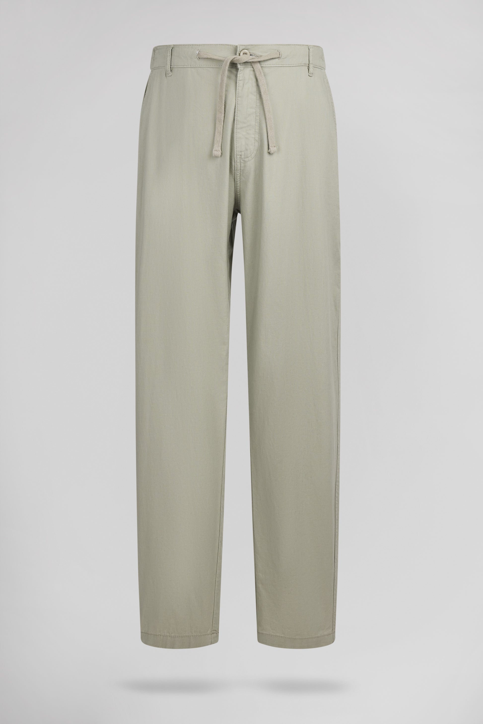 Pantalon coton et lin P-LINEN CHINO BLEACH KAKI - Teddy Smith