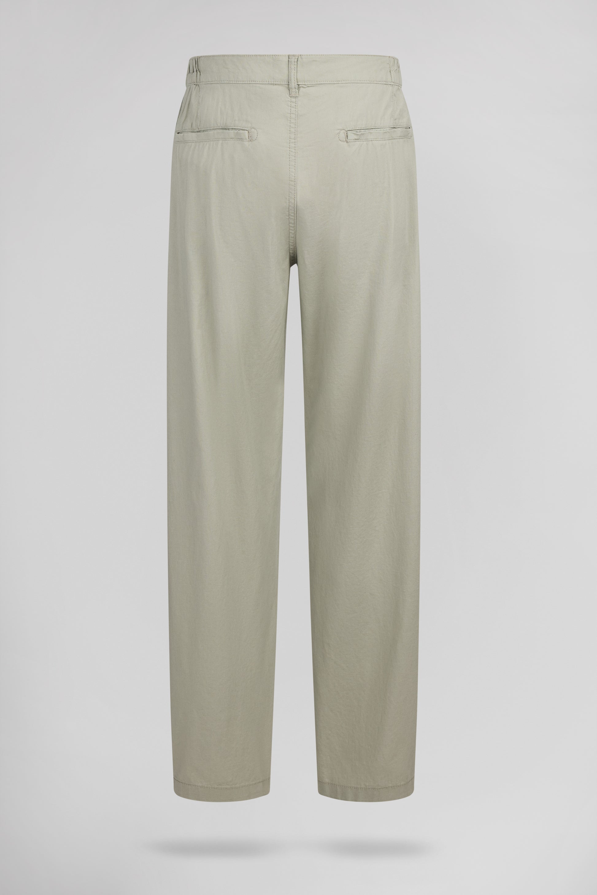 Pantalon coton et lin P-LINEN CHINO BLEACH KAKI - Teddy Smith