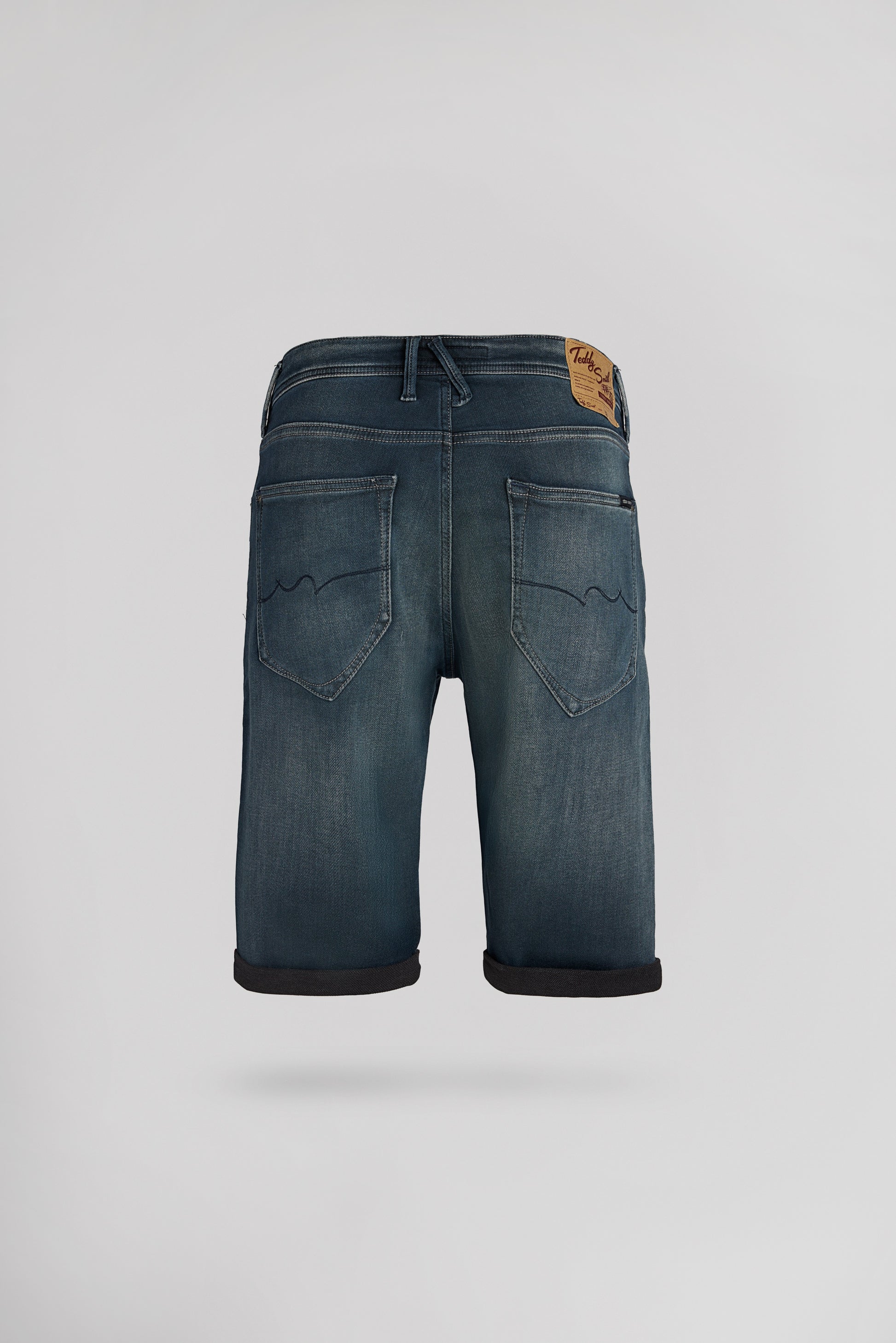 Bermuda denim coupe 5 poches SCOTTY 3 REG BLUE BLACK - Teddy Smith