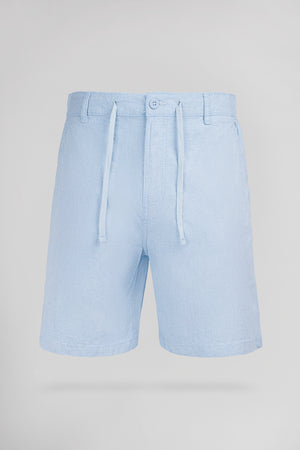 Short coton et lin S-LINEN CHINO S PASTEL BLUE - Teddy Smith