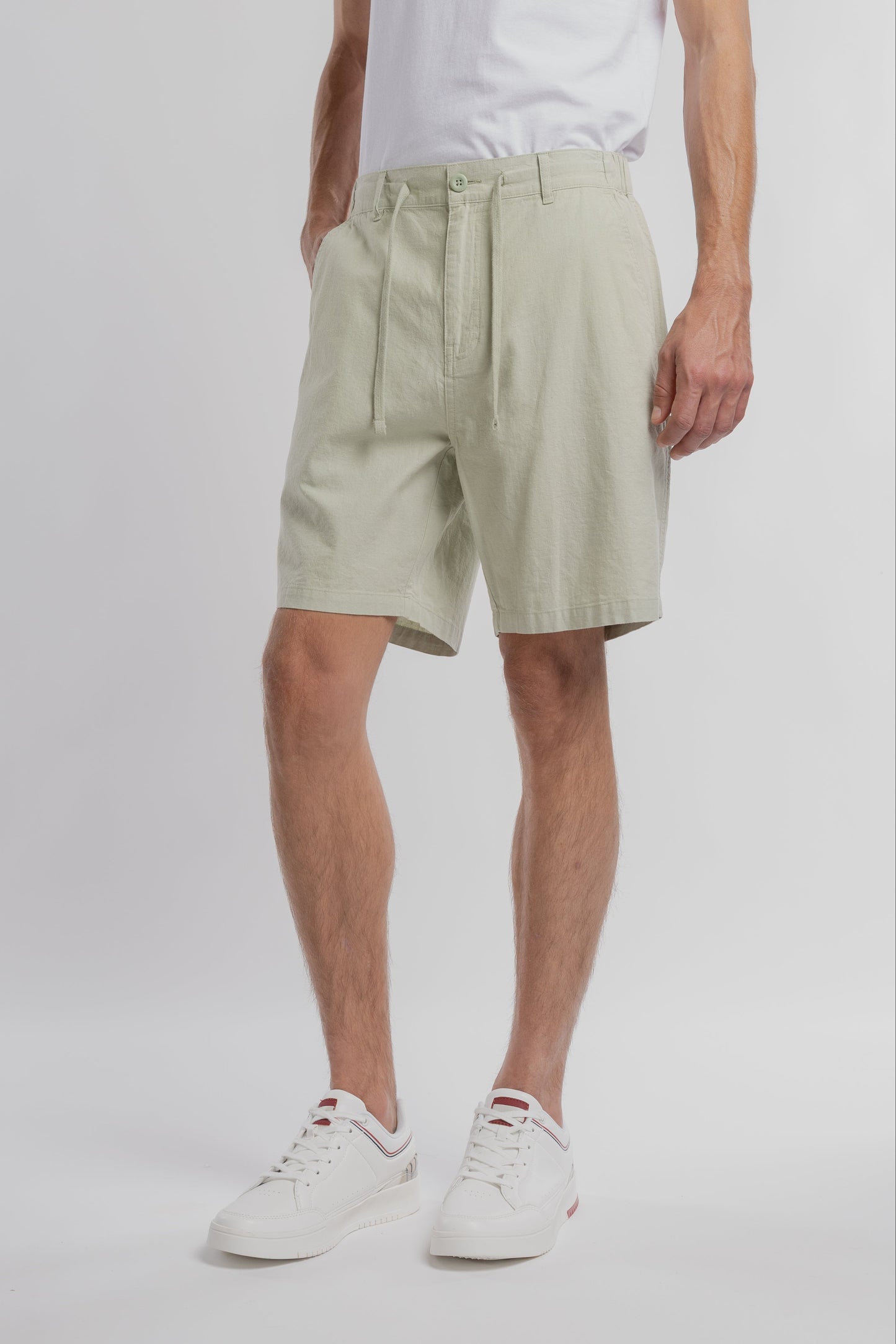 Short S-LINEN CHINO S VERT SAUGE - Teddy Smith