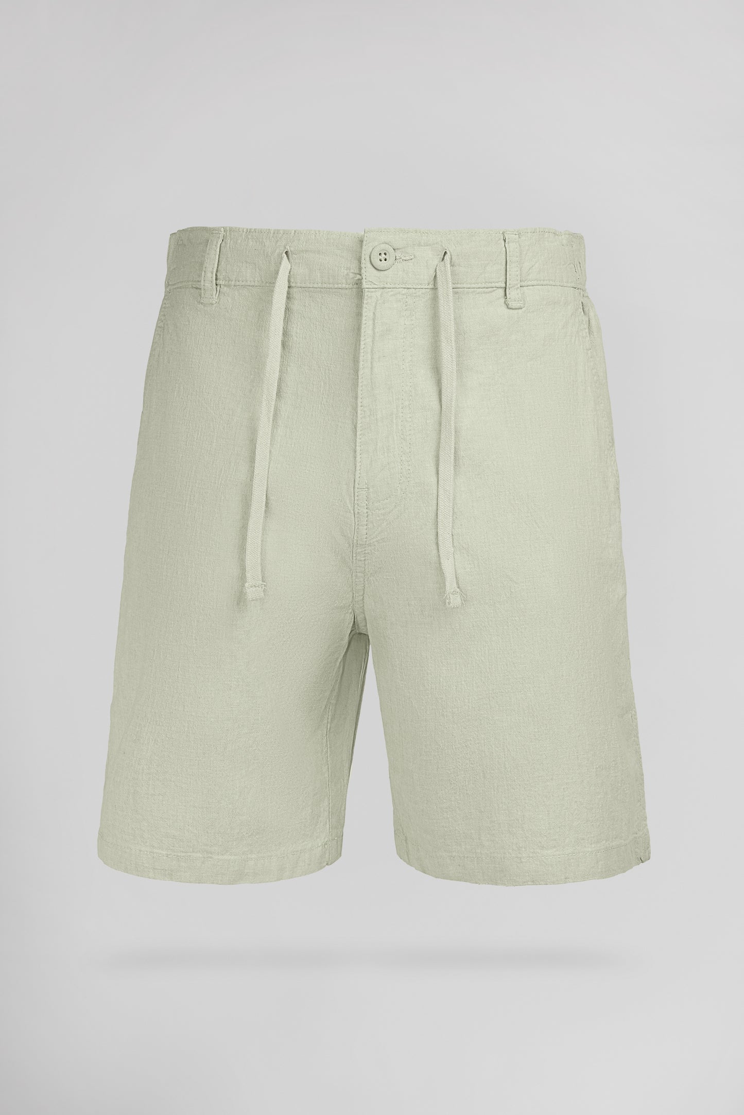Short coton et lin S-LINEN CHINO S VERT SAUGE