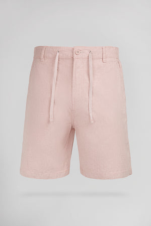 Short coton et lin S-LINEN CHINO S ROSE PASTEL - Teddy Smith