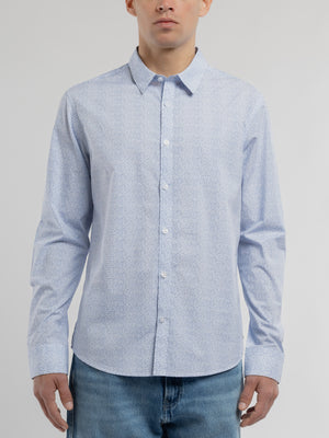 Chemise CARTON ML BLANC/MICRO DOTS - Teddy Smith