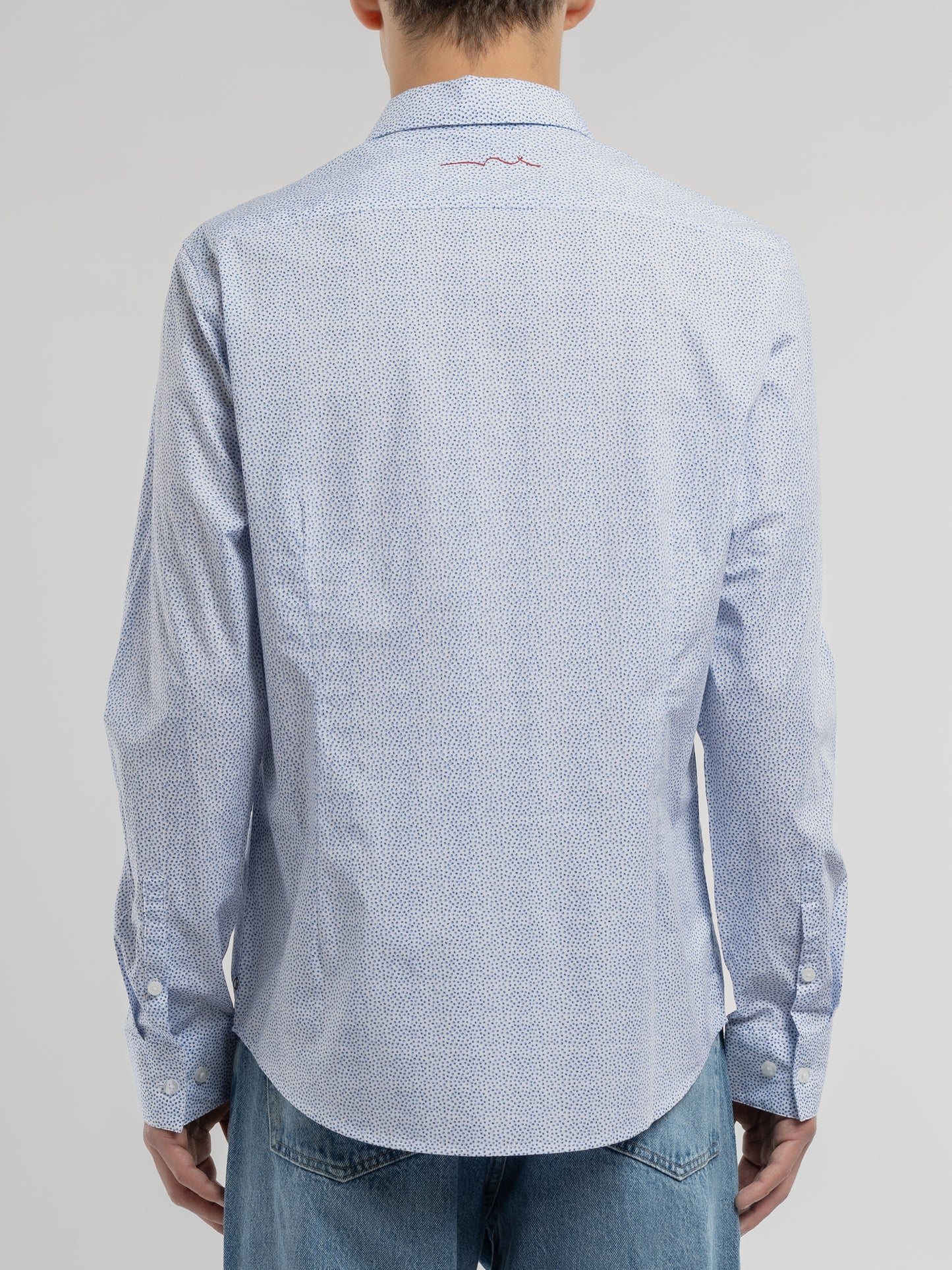 Chemise CARTON ML BLANC/MICRO DOTS - Teddy Smith