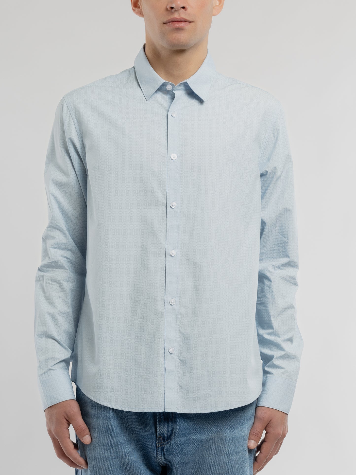 Chemise CARTON ML PASTEL BLUE/MICRO FLORAL - Teddy Smith