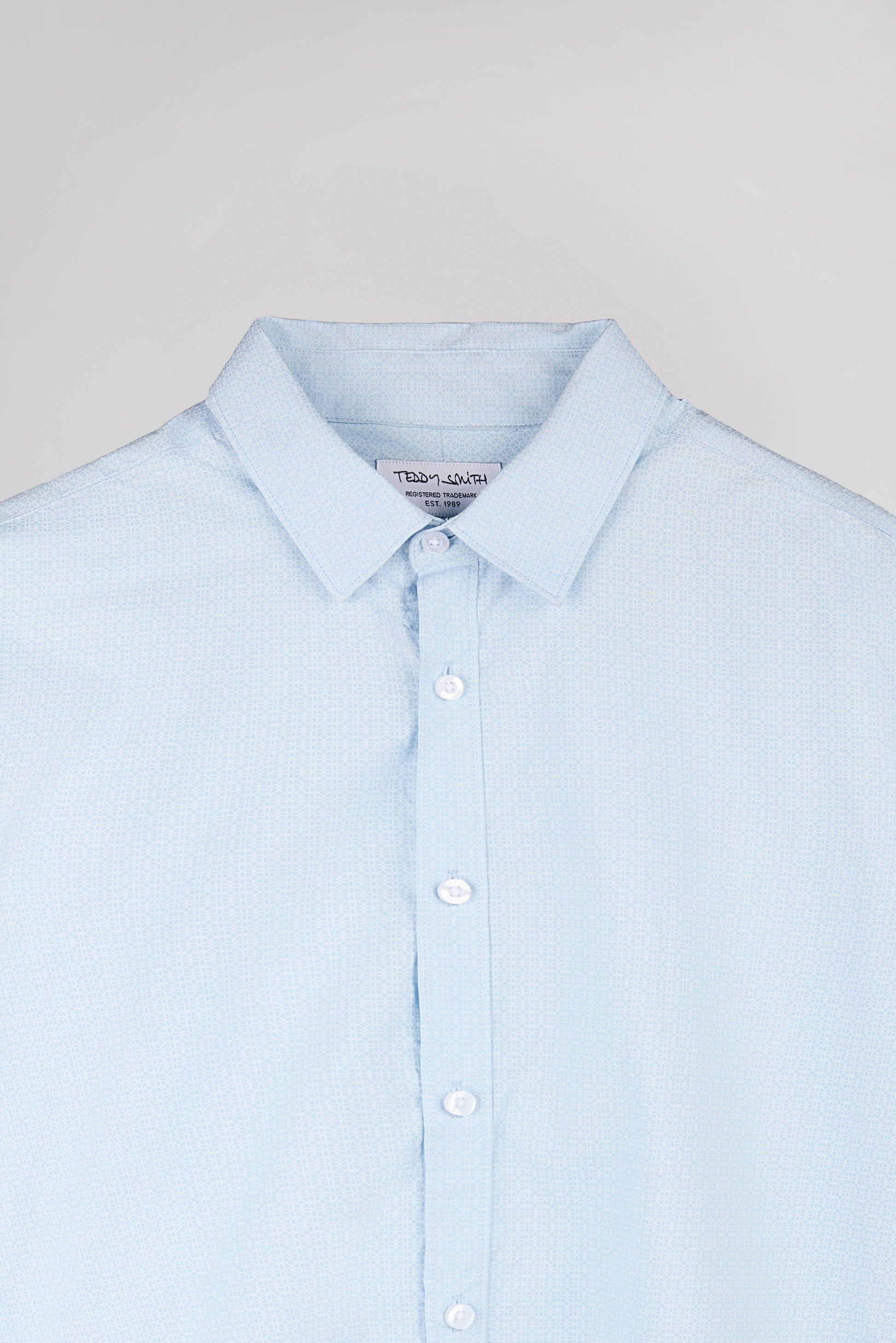 Chemise CARTON ML PASTEL BLUE/MICRO FLORAL - Teddy Smith