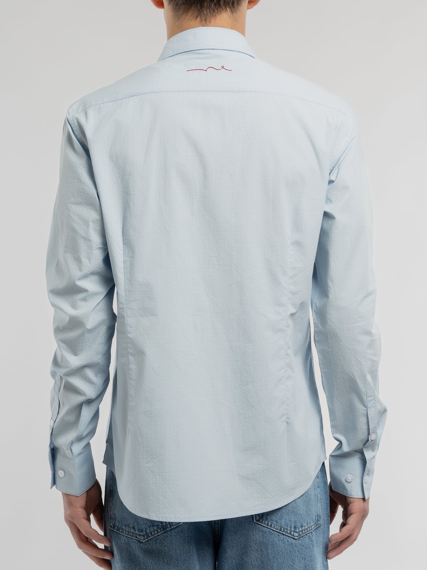 Chemise CARTON ML PASTEL BLUE/MICRO FLORAL - Teddy Smith