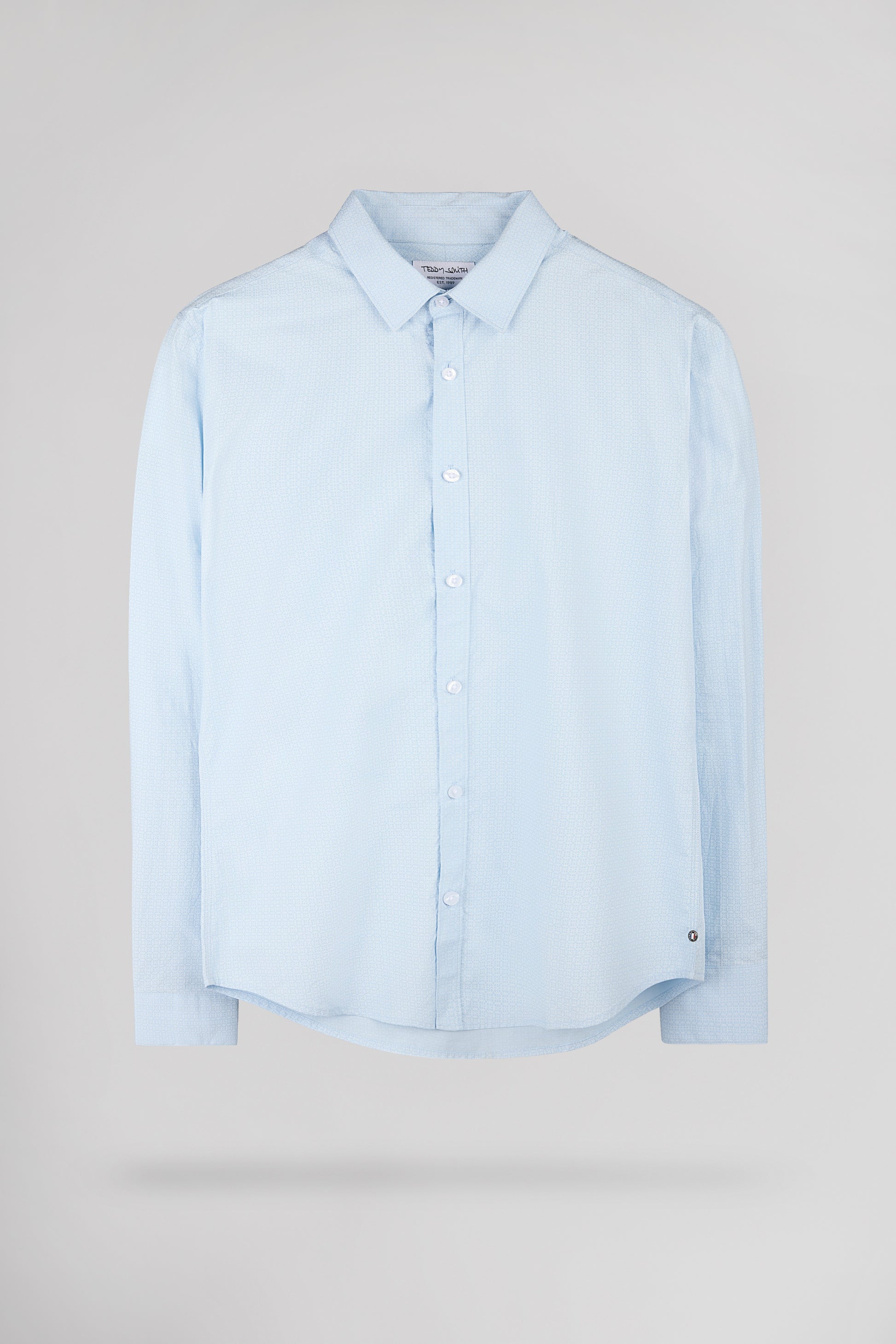 Chemise CARTON ML PASTEL BLUE/MICRO FLORAL - Teddy Smith