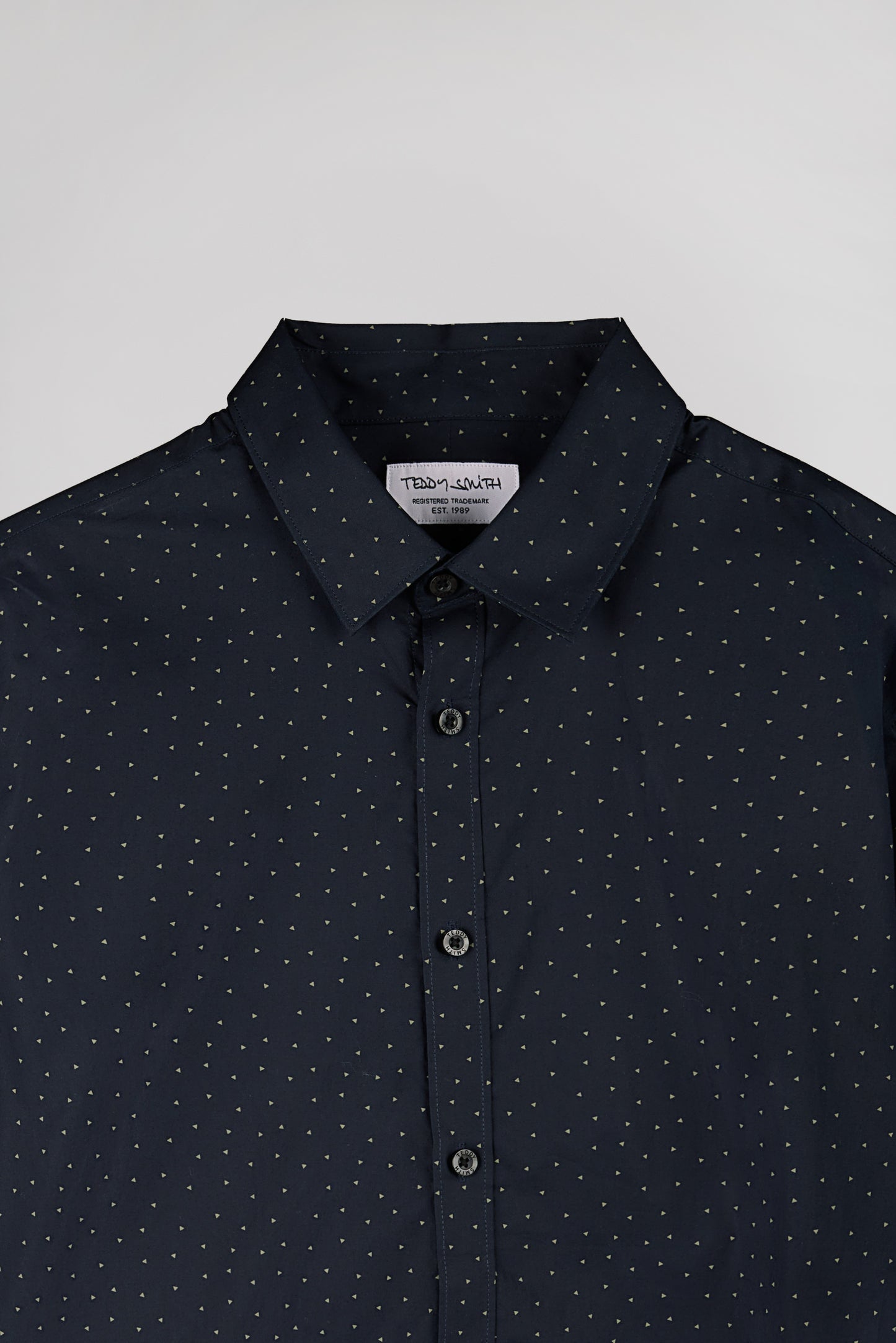 Chemise CARTON ML DARK NAVY/MICRO SHAPES - Teddy Smith