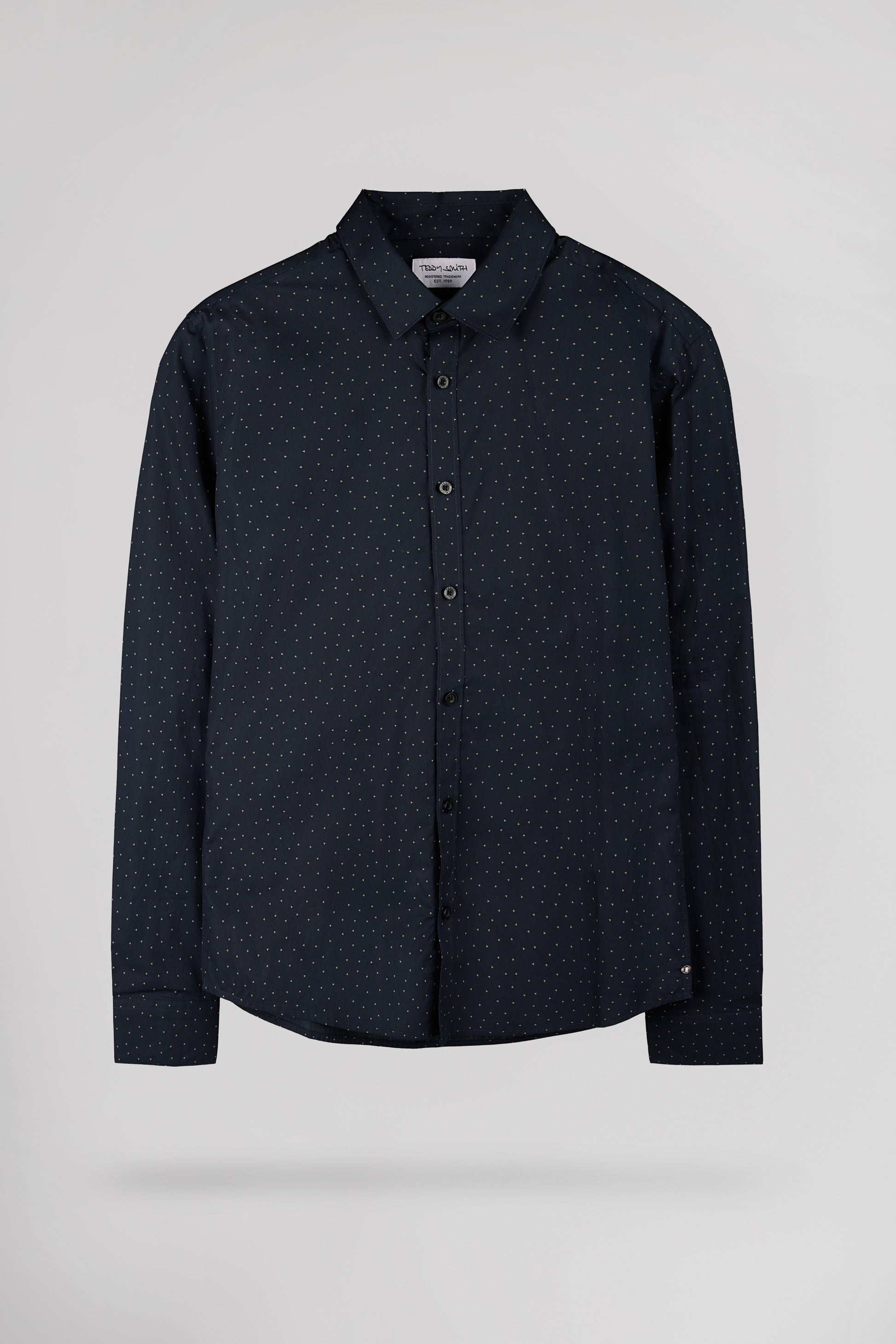 Chemise CARTON ML DARK NAVY/MICRO SHAPES - Teddy Smith