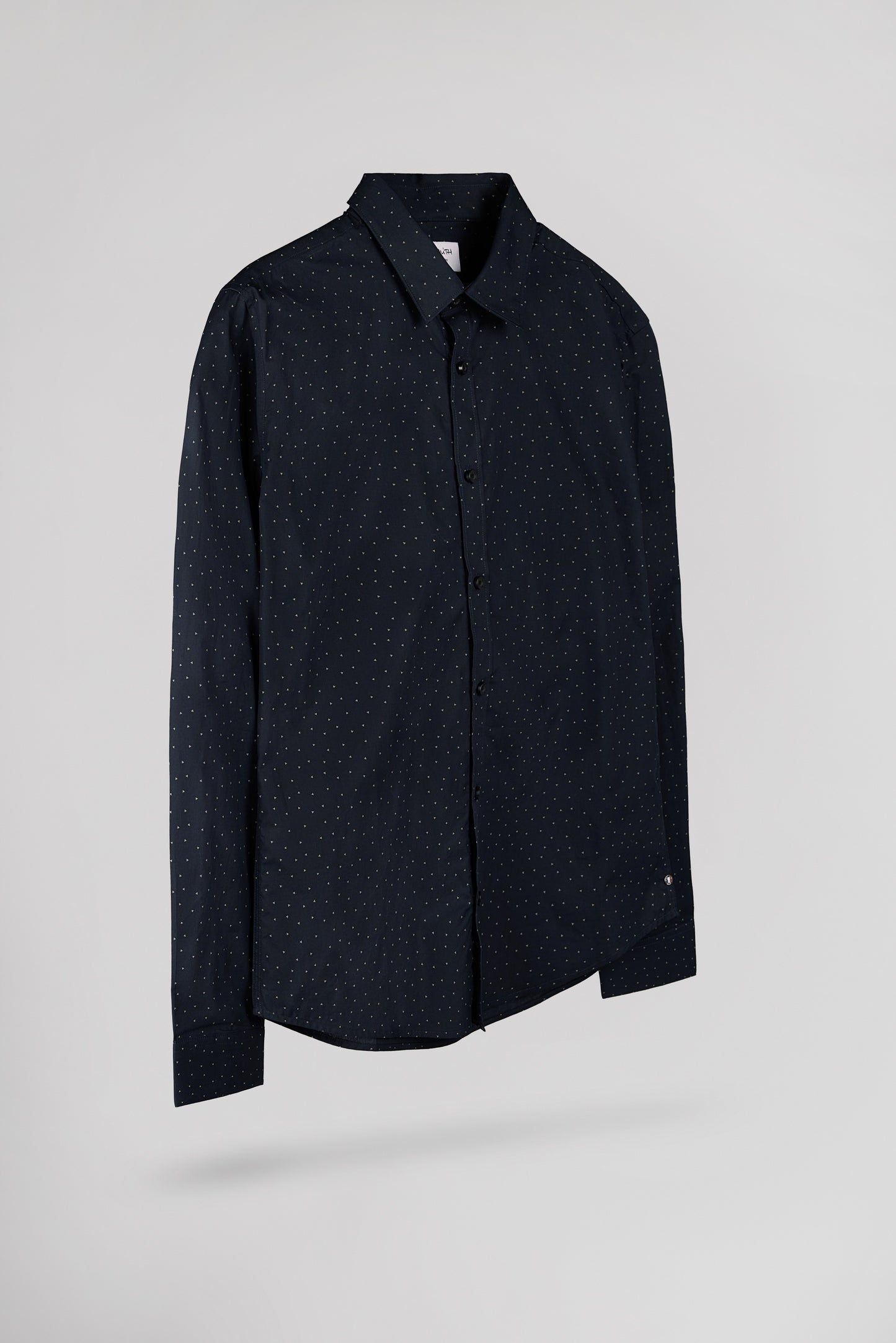 Chemise CARTON ML DARK NAVY/MICRO SHAPES - Teddy Smith