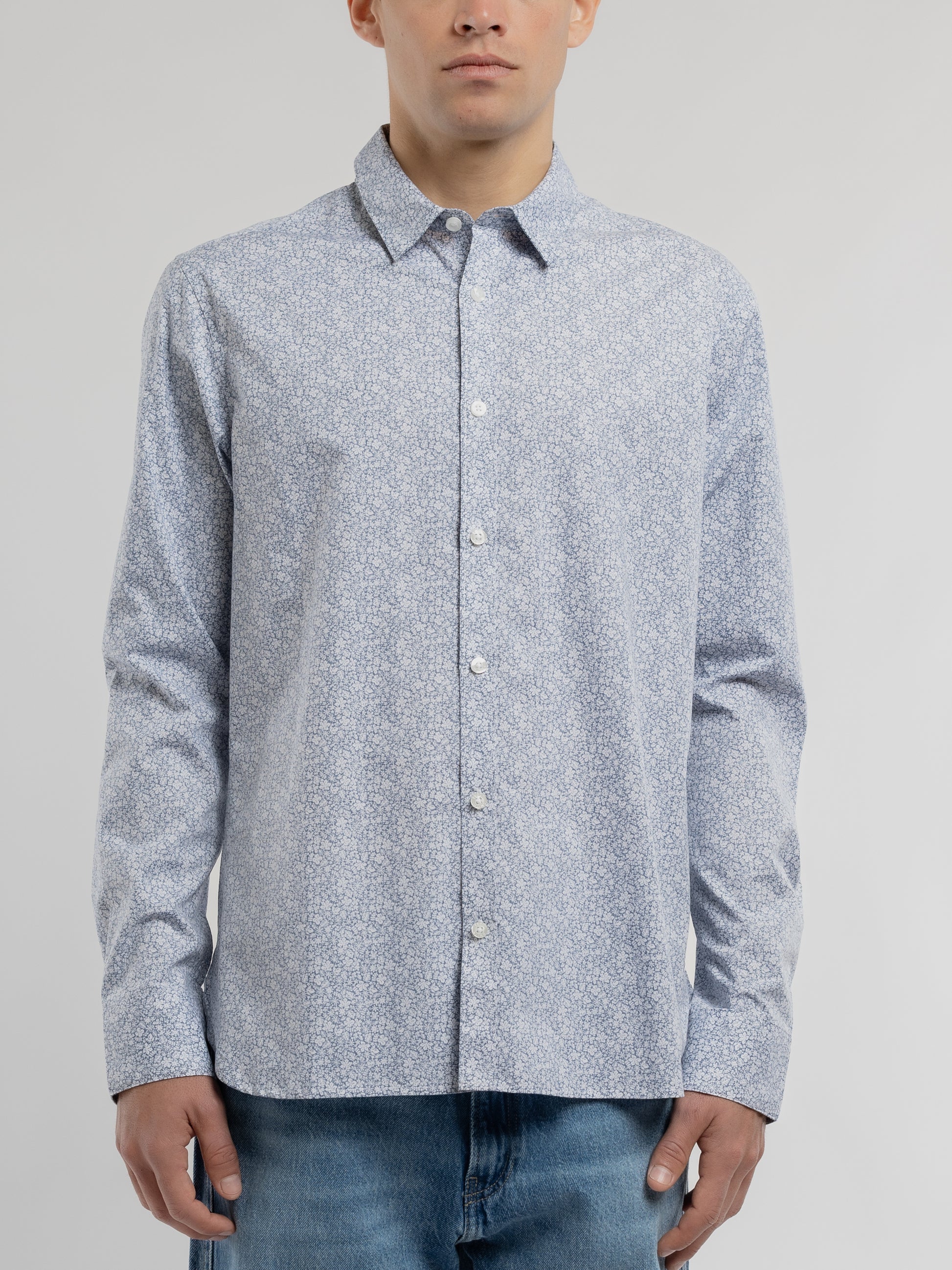 Chemise CARTON ML DARK NAVY FLORAL - Teddy Smith