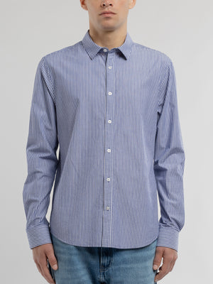 Chemise CARTON ML ESTATE BLUE RAYE BLANC - Teddy Smith