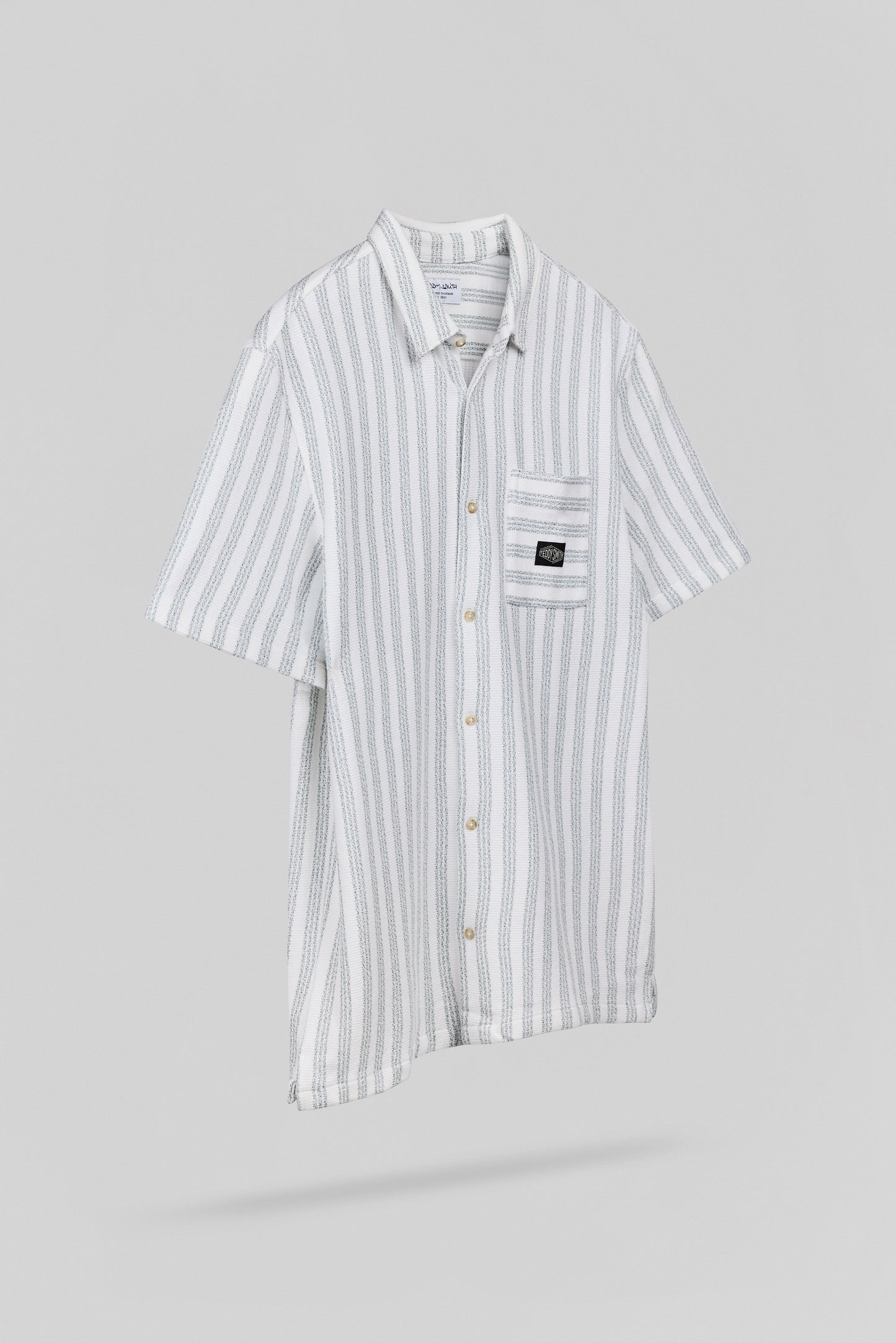 Chemise à rayures col français C-AKUMA MC BLANC
