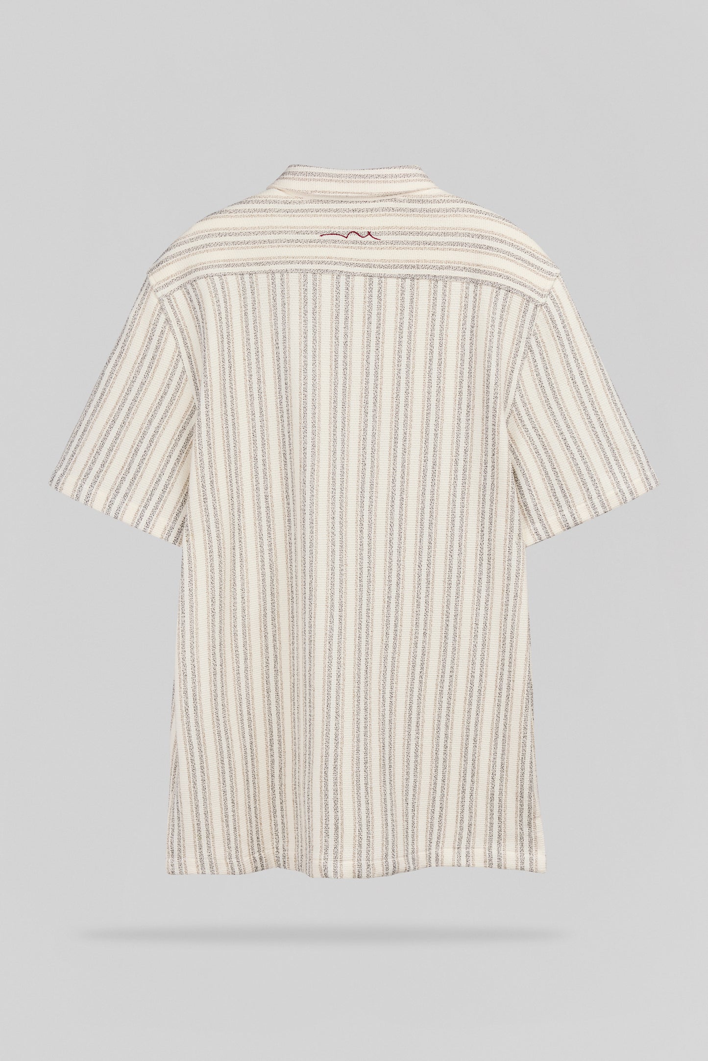 Chemise à rayures col français C-AKUMA MC MIDDLE WHITE