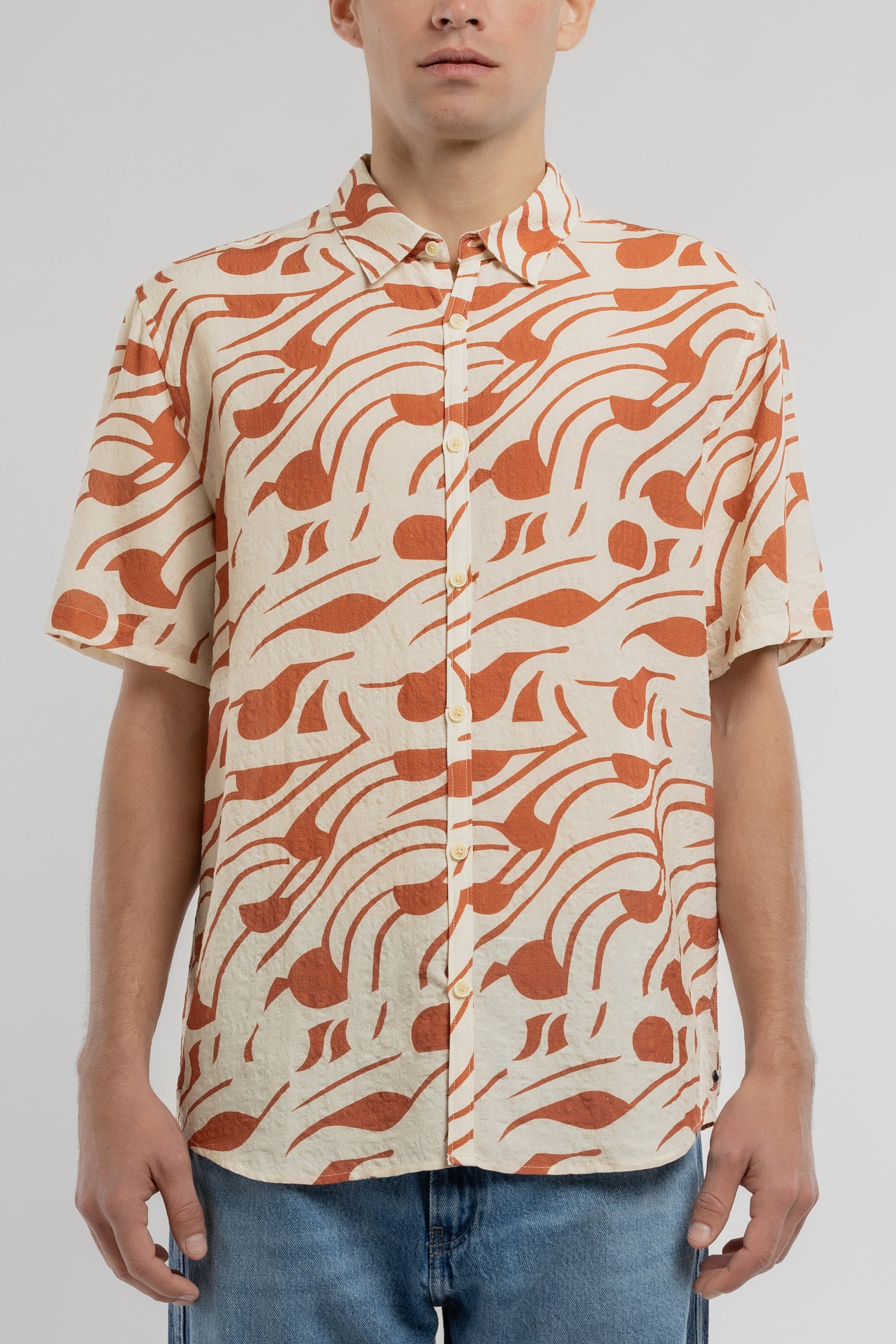 Chemise C-DIXON MC CREAM - Teddy Smith