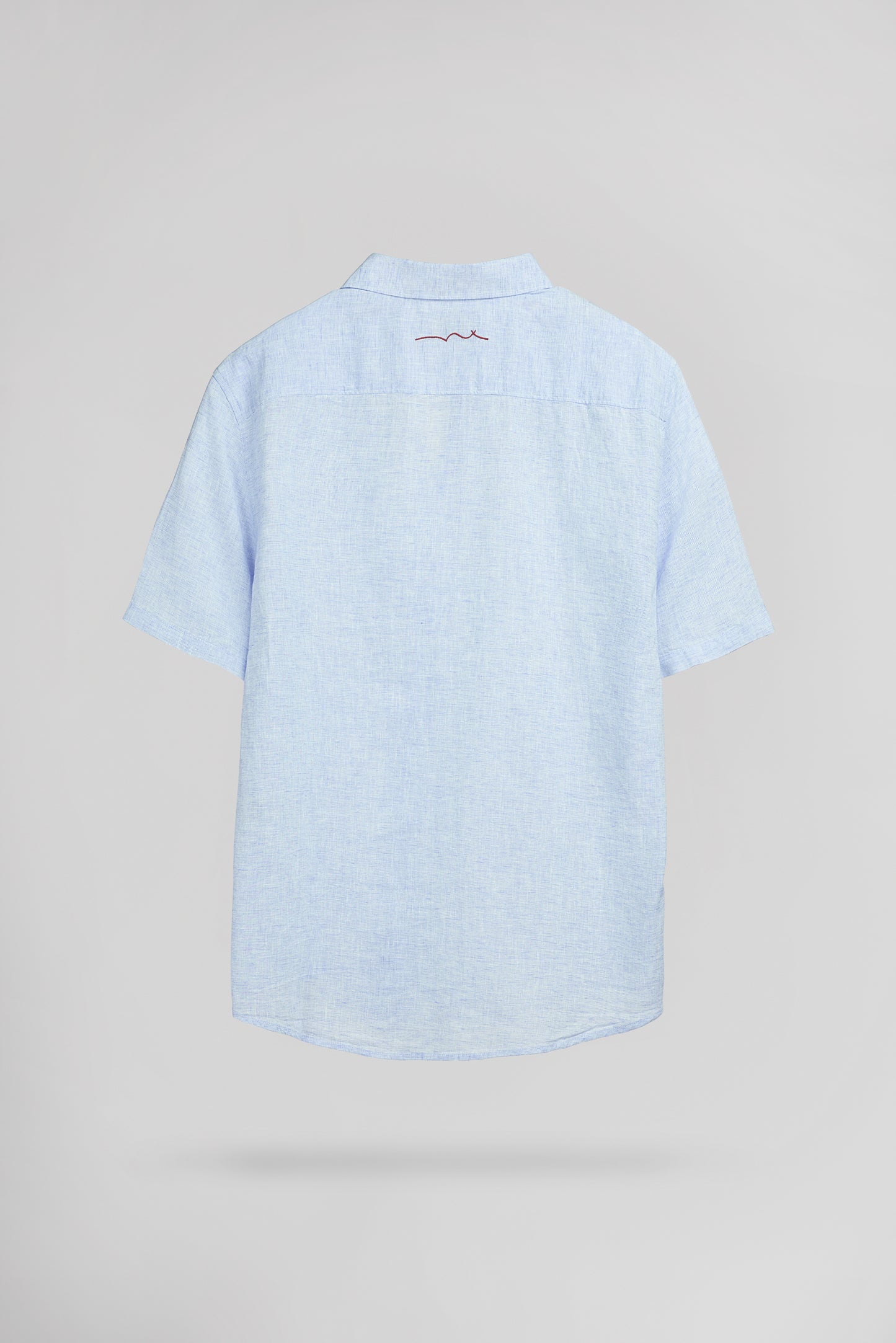 Chemise lin et coton col français C-PIETRO MC PASTEL BLUE - Teddy Smith