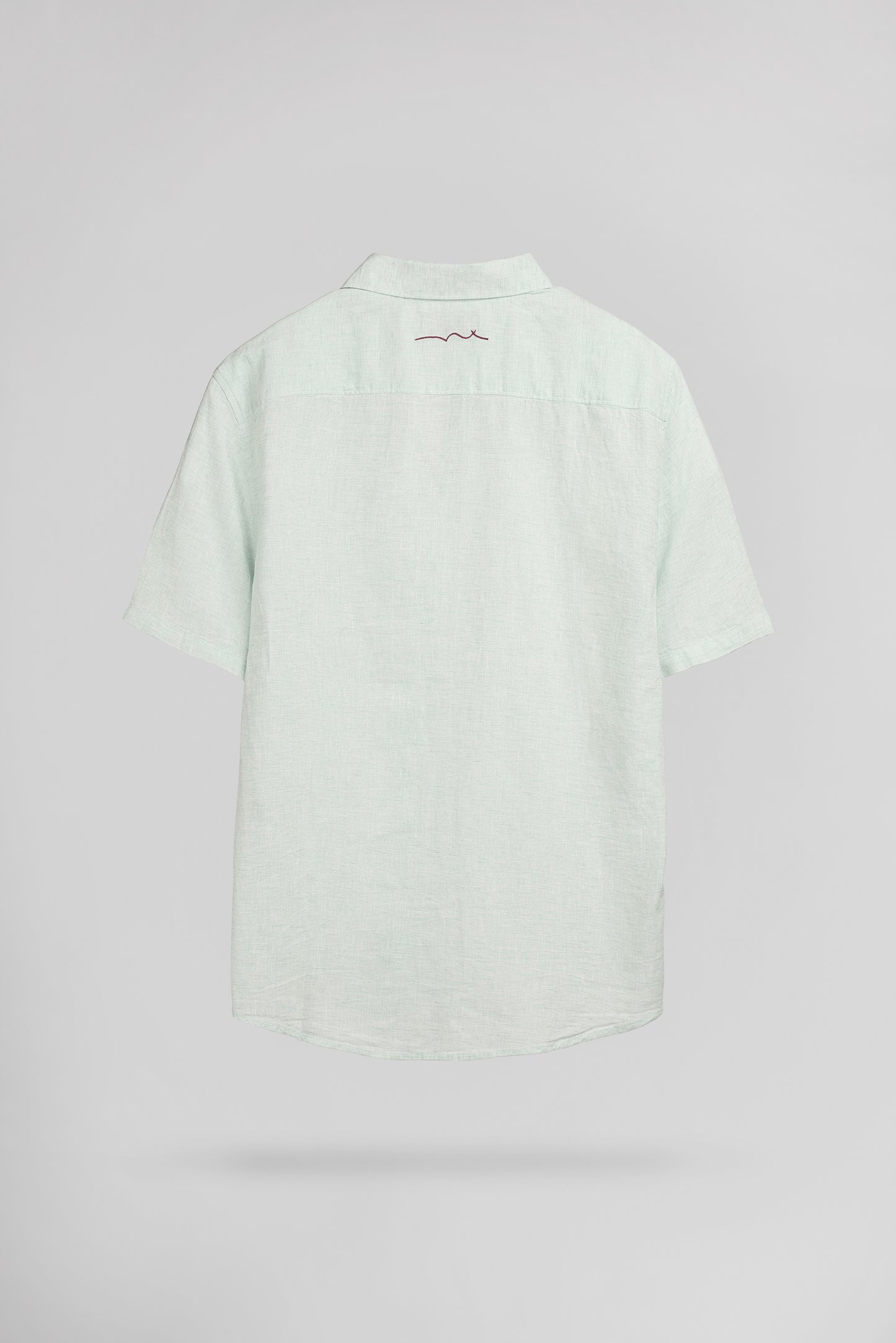 Chemise lin et coton col français C-PIETRO MC BLEACH MENTHOL