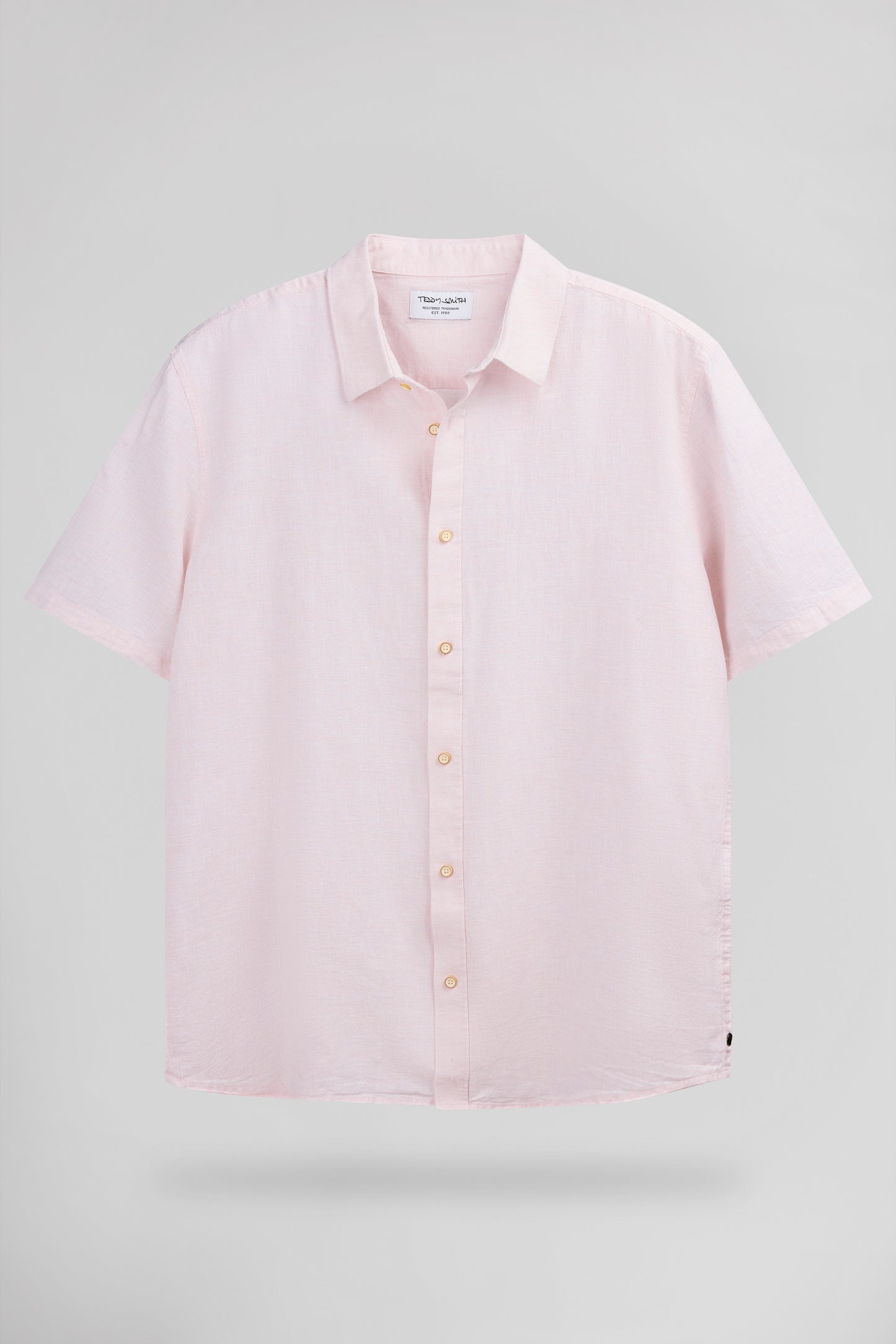 Chemise en lin et coton C-PIETRO MC ROSE PASTEL - Teddy Smith
