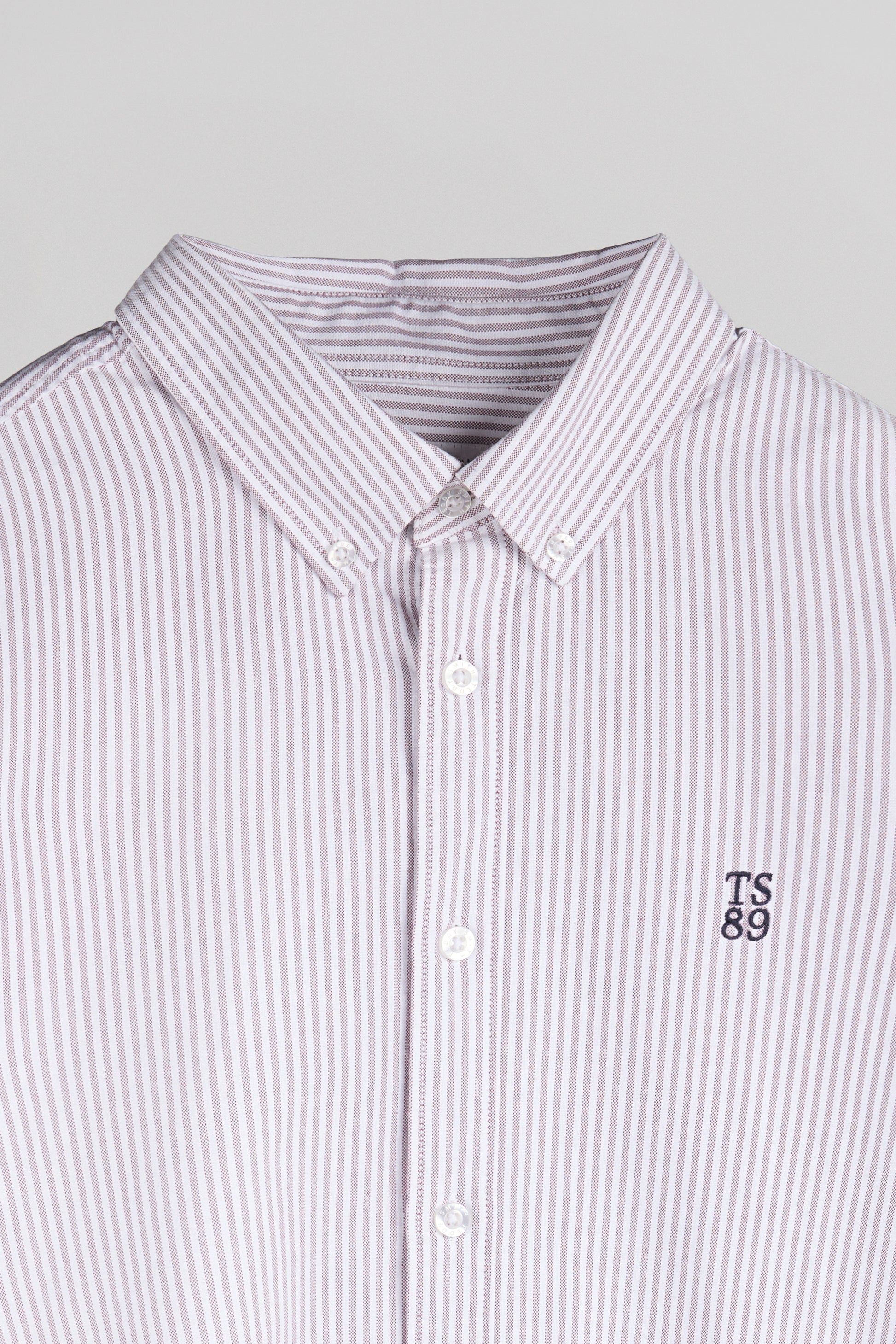 Chemise Oxford col français C-STANLEY ML FRAMBOISE FONCE - Teddy Smith