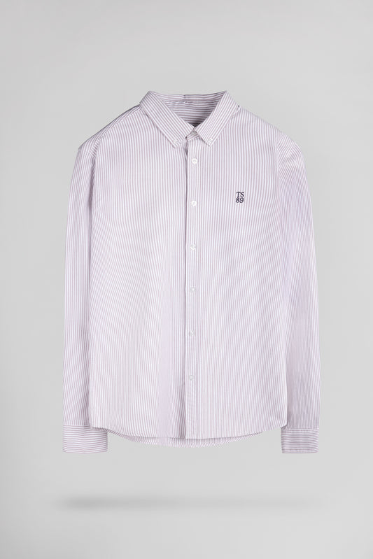 Achat Chemise Oxford col français C-STANLEY ML FRAMBOISE FONCE - Teddy Smith