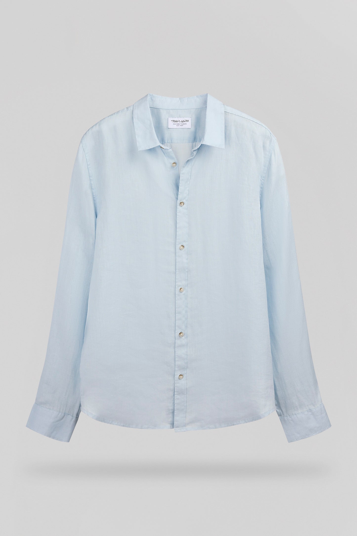 Chemise en lin C-LINEN ML PASTEL BLUE - Teddy Smith