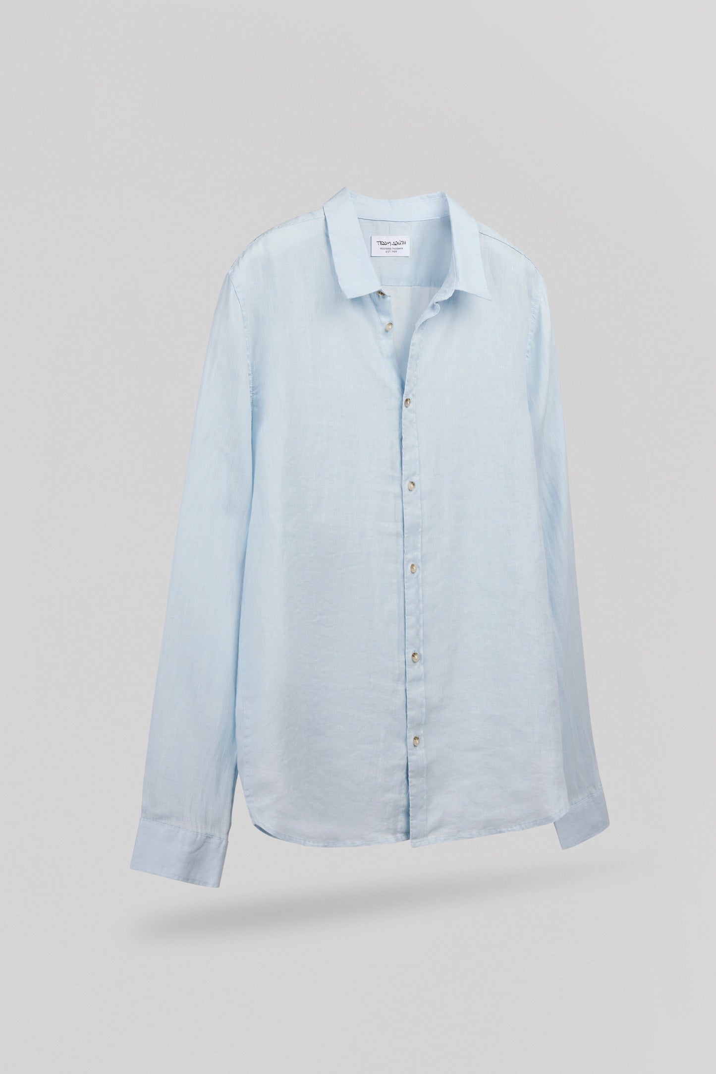 Chemise en lin C-LINEN ML PASTEL BLUE - Teddy Smith