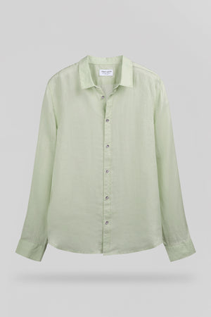 Chemise en lin C-LINEN ML VERT SAUGE - Teddy Smith