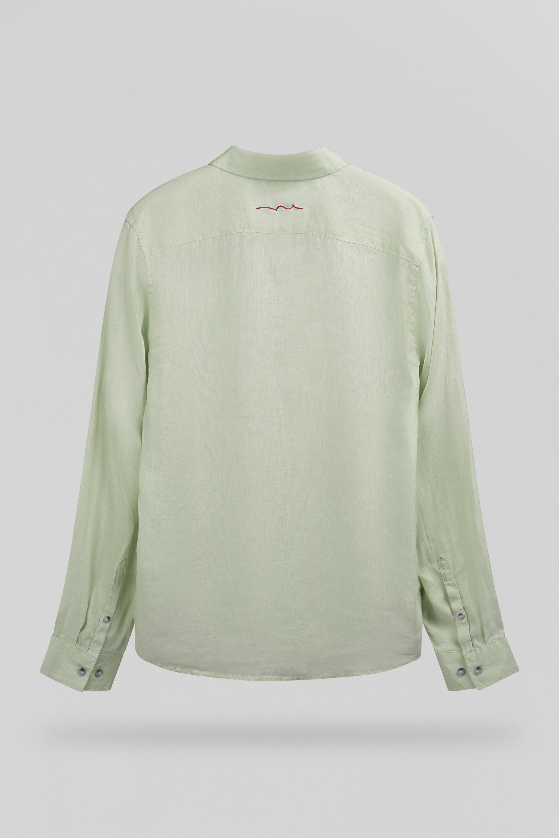 Chemise en lin C-LINEN ML VERT SAUGE - Teddy Smith