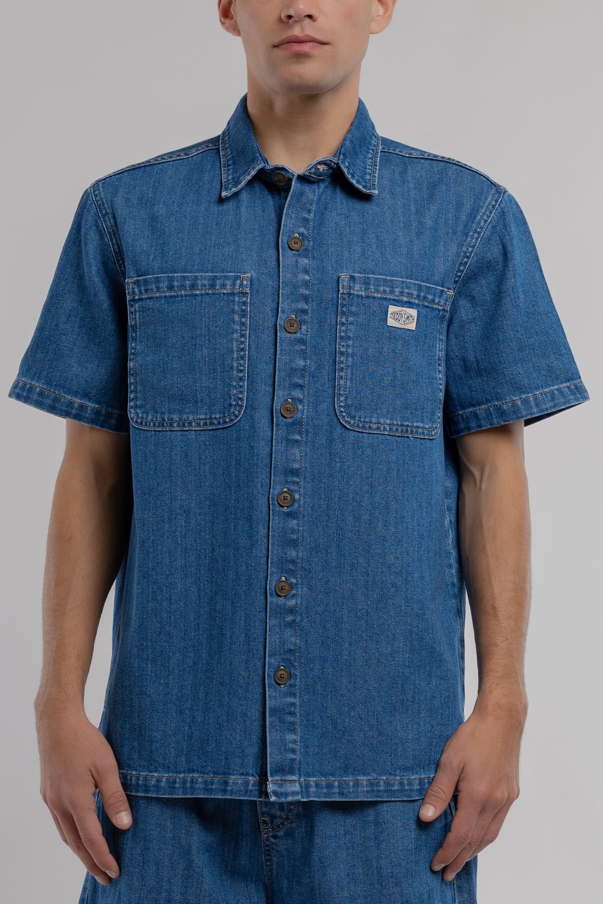 Chemise C-ANTON MC VINTAGE/INDIGO - Teddy Smith