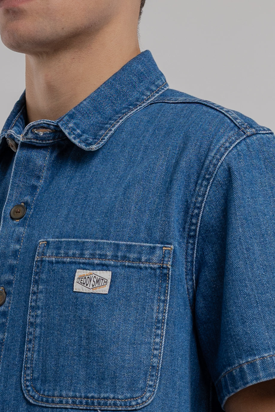 Chemise C-ANTON MC VINTAGE/INDIGO - Teddy Smith