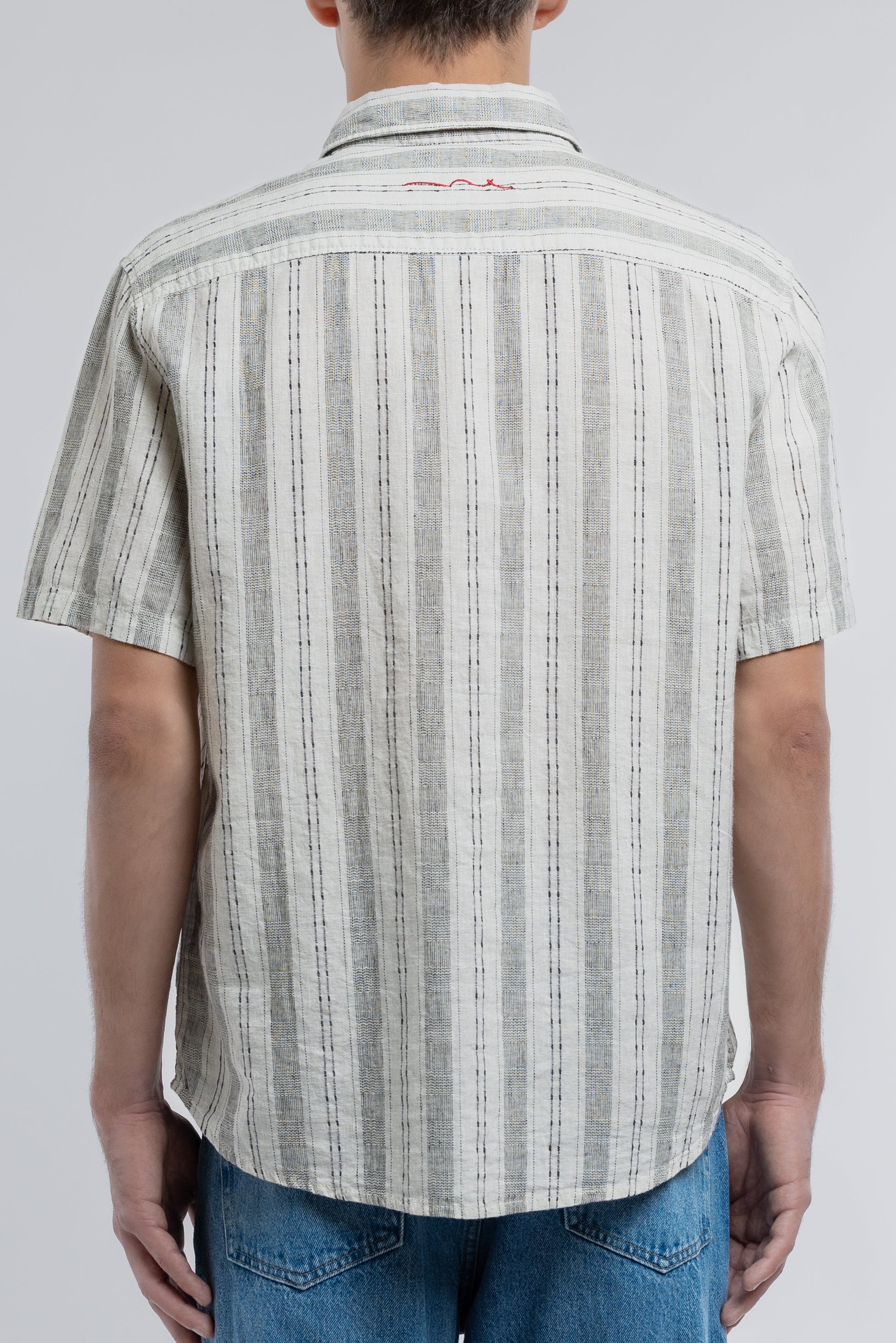 Chemise C-PIETRO STRIPE VERT SAUGE - Teddy Smith