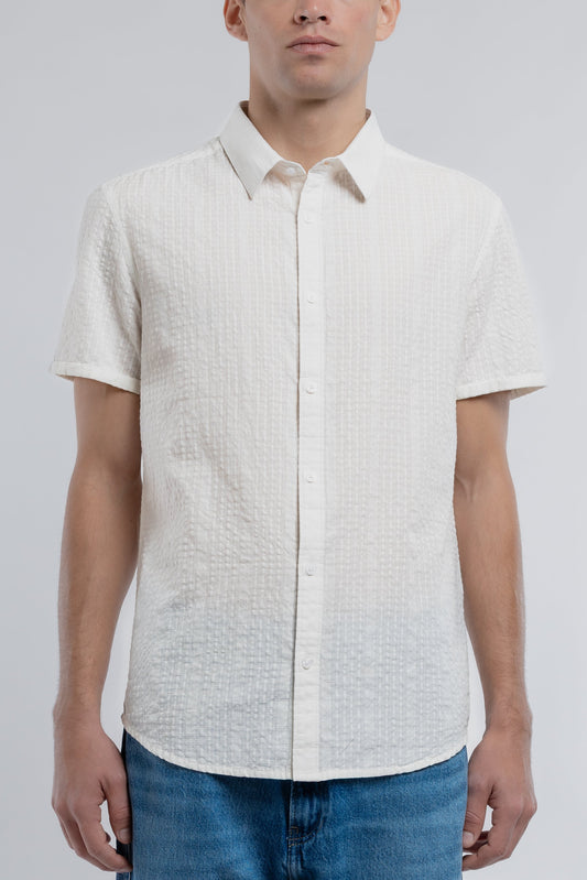 Achat Chemise CUT 2 MC MIDDLE WHITE - Teddy Smith