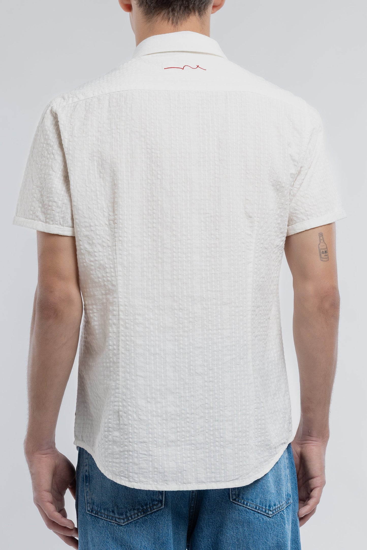 Chemise CUT 2 MC MIDDLE WHITE - Teddy Smith