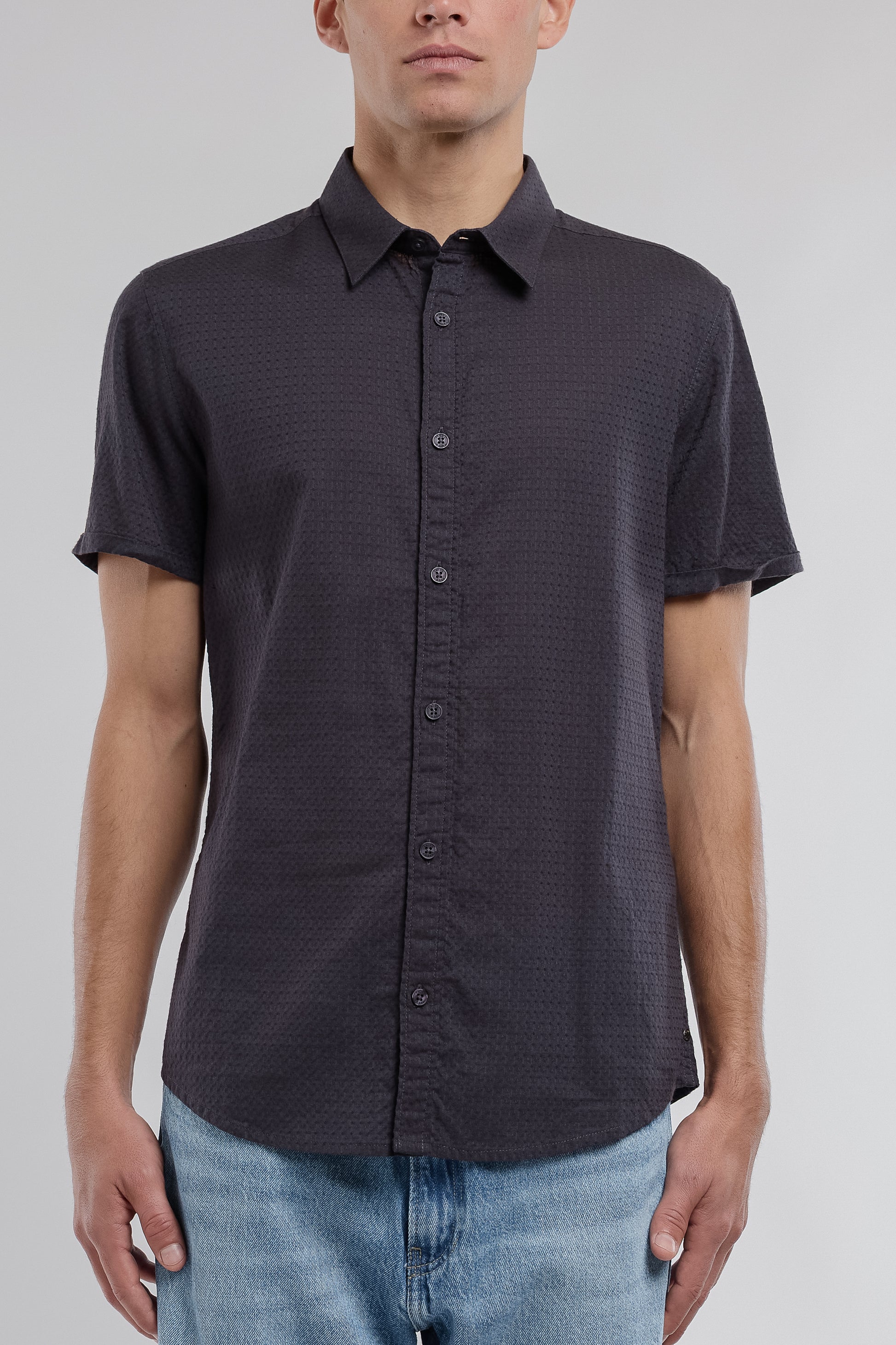 Chemise CUT 2 MC DARK NAVY - Teddy Smith